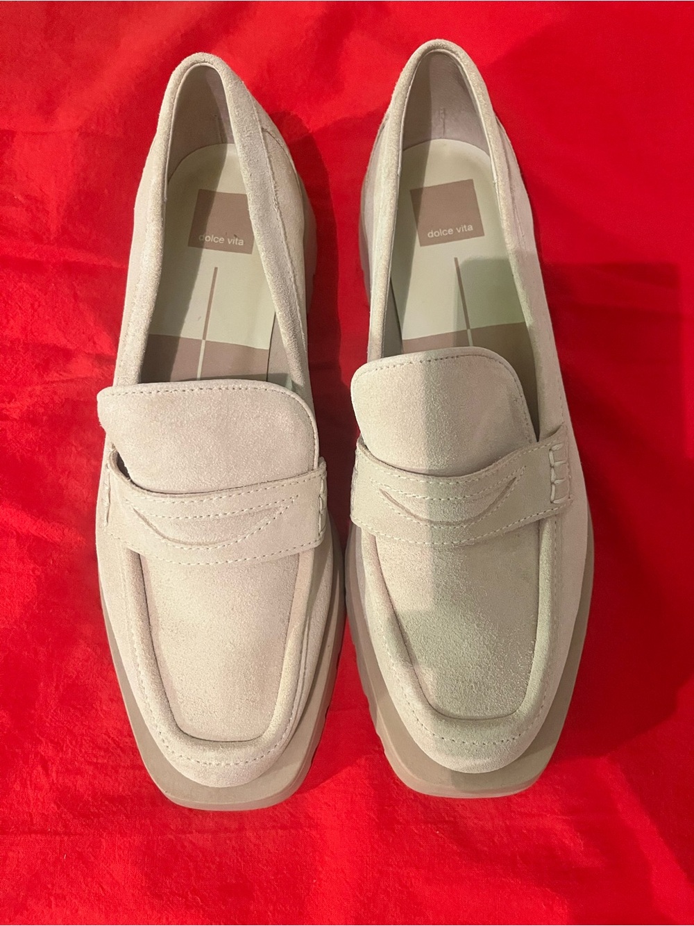 Dolce Vita Men’s Cream Suede Penny Loafers